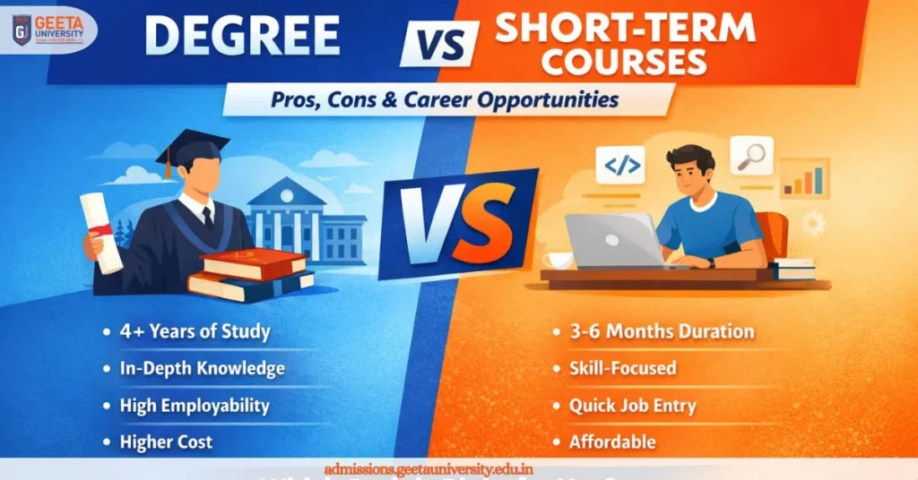 Degree or Short-Term Courses: Pros, Cons & Career Opportunities