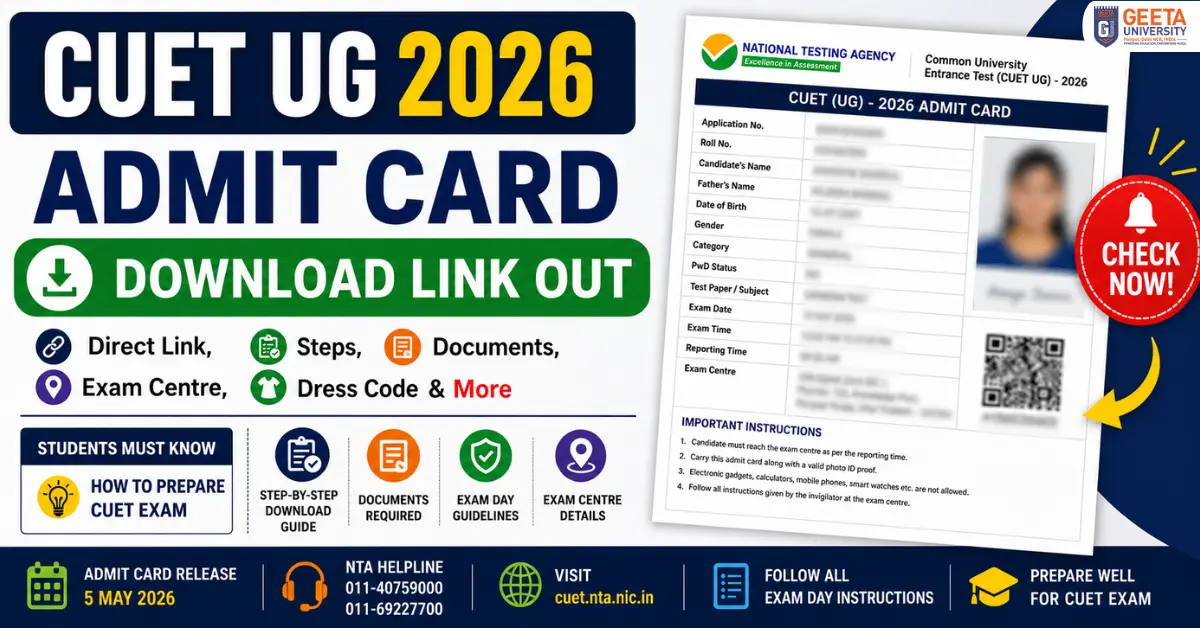 How to Download CUET UG Admit Card Direct Link & Step-by-Step Guide