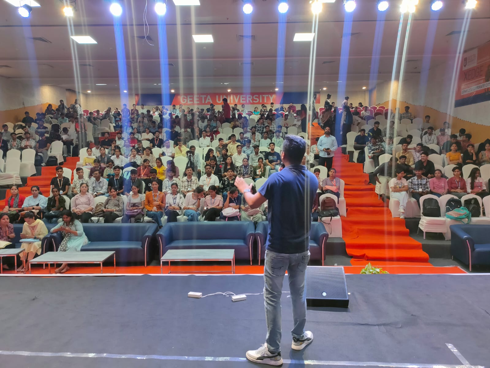 Audience view from the stage during orientation