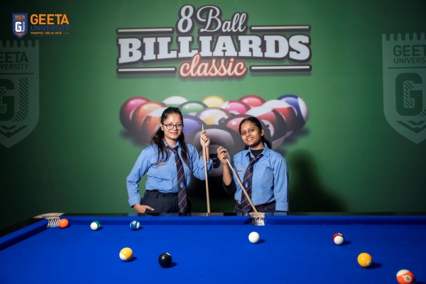 Students playing 8 Ball Pool